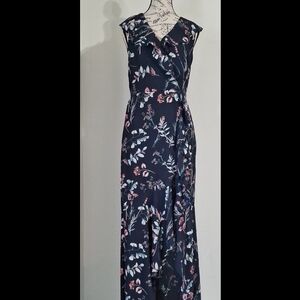 Banana Republic Navy Floral Wrap Maxi Dress